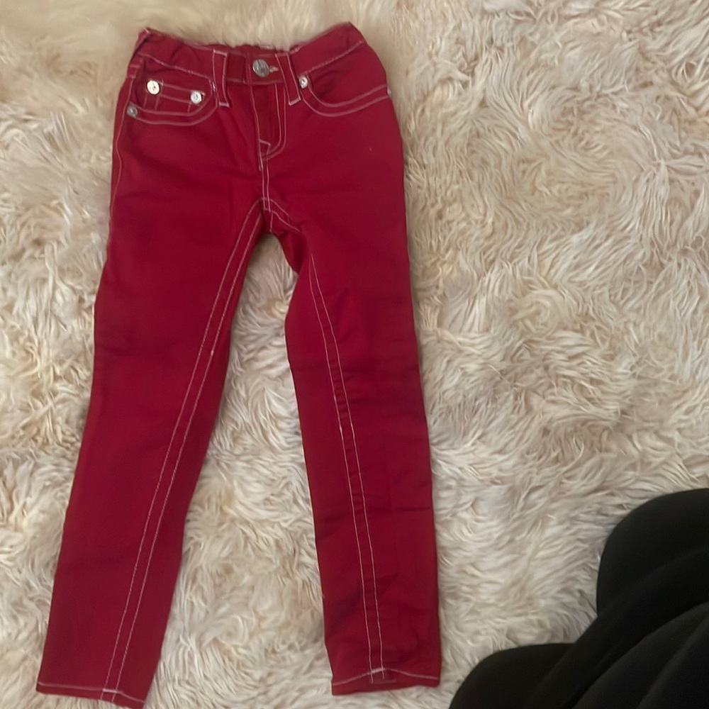 Girls red true religion pants